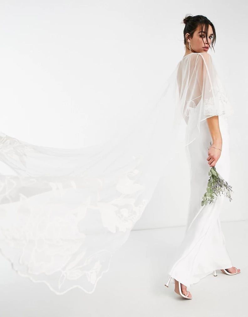 Sheer Bridal Cape: Asos Edition Applique Floral Wedding Cape