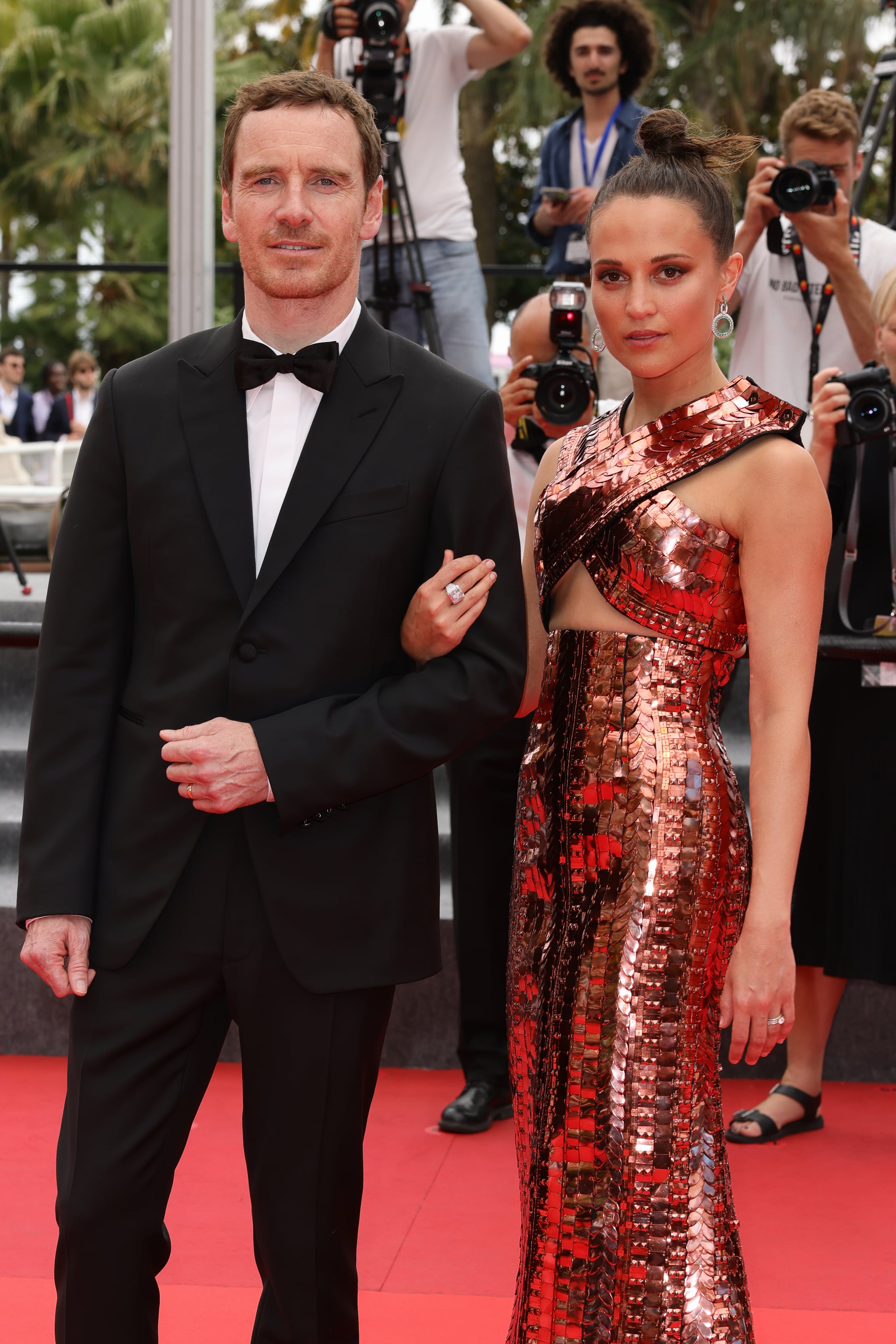 CANNES, FRANCE - MAY 22: Michael Fassbender and Alicia Vikander of 
