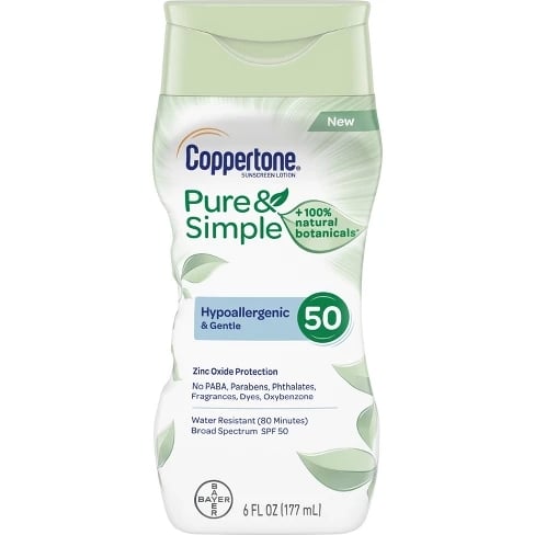 Coppertone Pure & Simple Sunscreen Lotion SPF 50