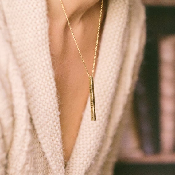 Pride & Prejudice bar necklace