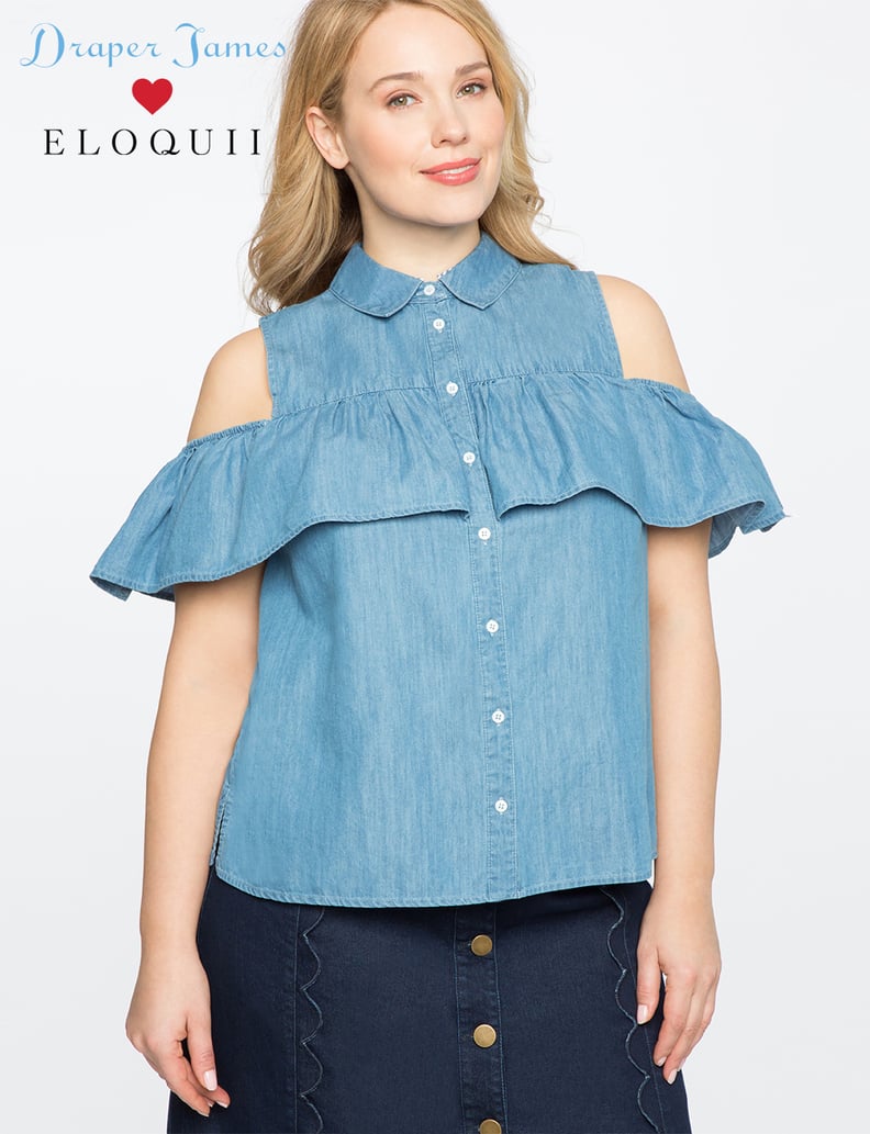 Draper James for EloquiiI Cold-Shoulder Button Down