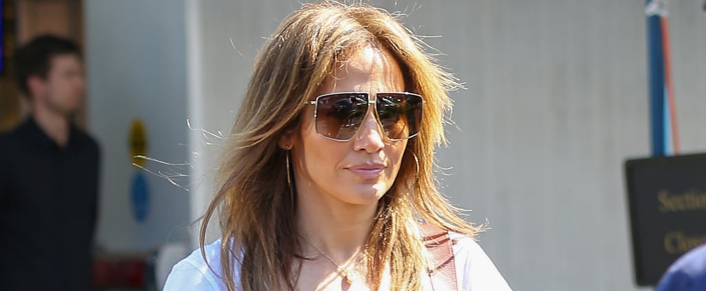 J Lo Wears the Y2K Cropped Sweatshirt and Leggings Look