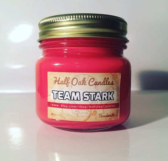 TEAM STARK INSPIRED SOY CANDLE 8 OZ ($14)