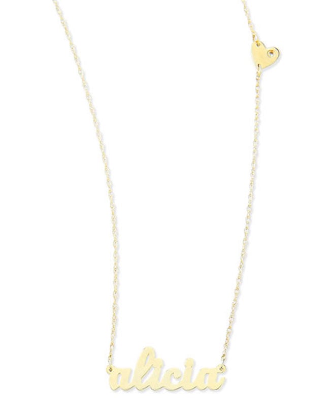 Jennifer Zeuner Jewelry Abigail-Style Personalized Name Necklace With Diamond Heart