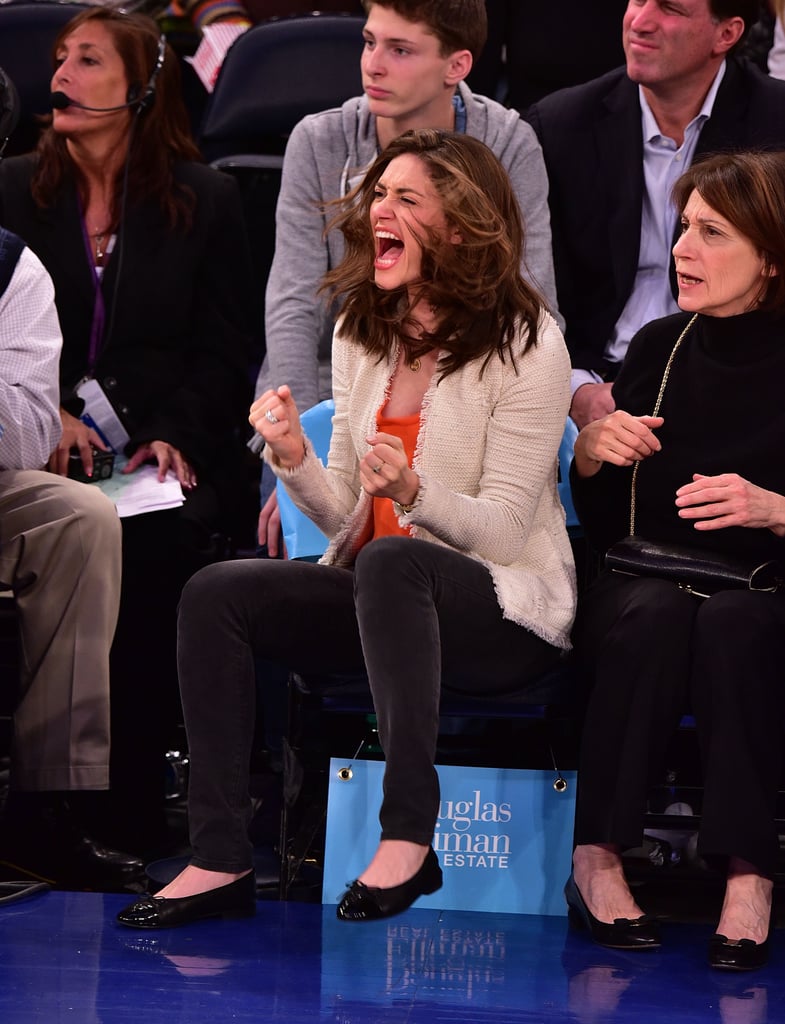Noted Knicks fan Emmy Rossum had a full range of emotions while watching the team play in March 2015.