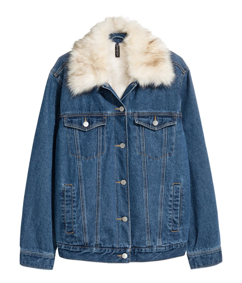 H&M Pile-Lined Denim Jacket