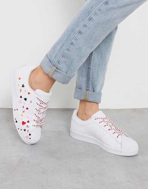 Adidas Originals Heart Print Superstar Sneaker