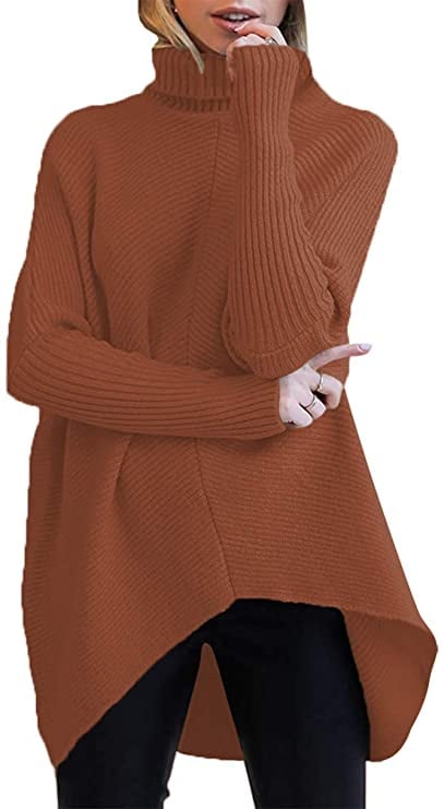 Turtleneck Long Sleeve Sweater in Caramel