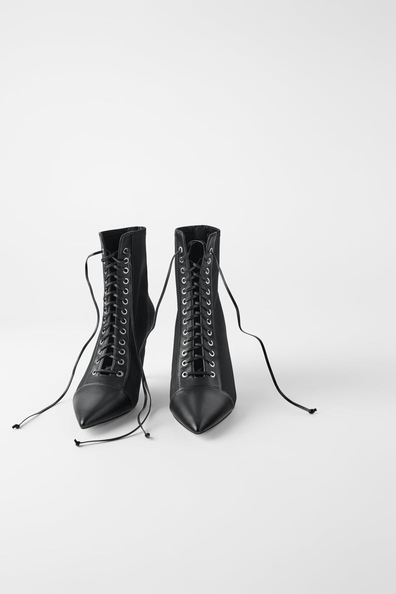 Zara Technical Laced Heeled Ankle Boots