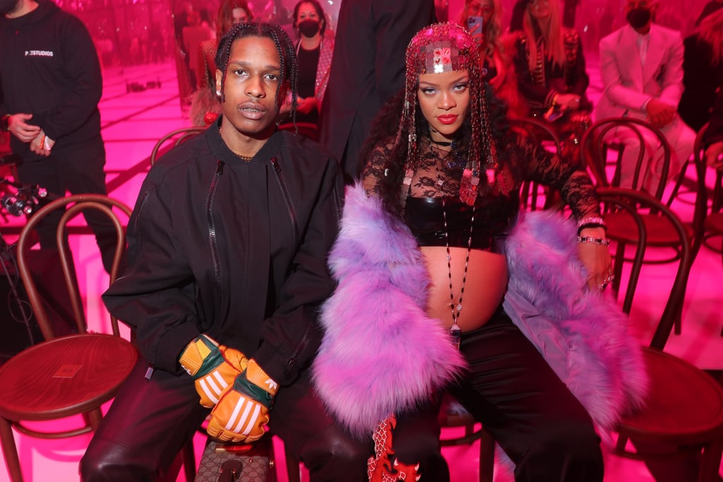 Rihanna and A$AP Rocky at the Gucci Show During Milan Fashion Week