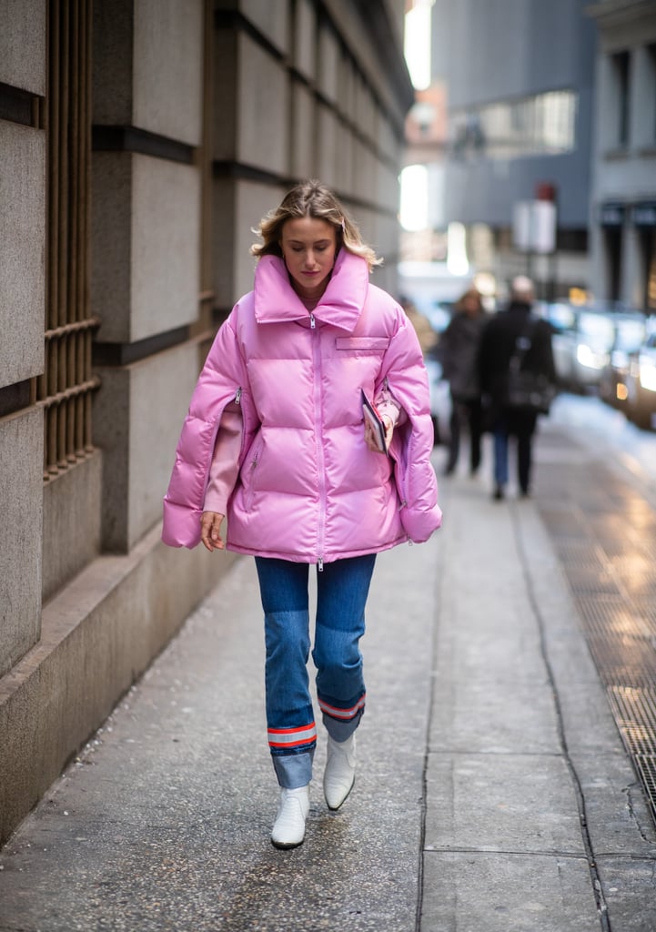 Winter Outfit Idea: A Pretty Pink Puffer and Jeans