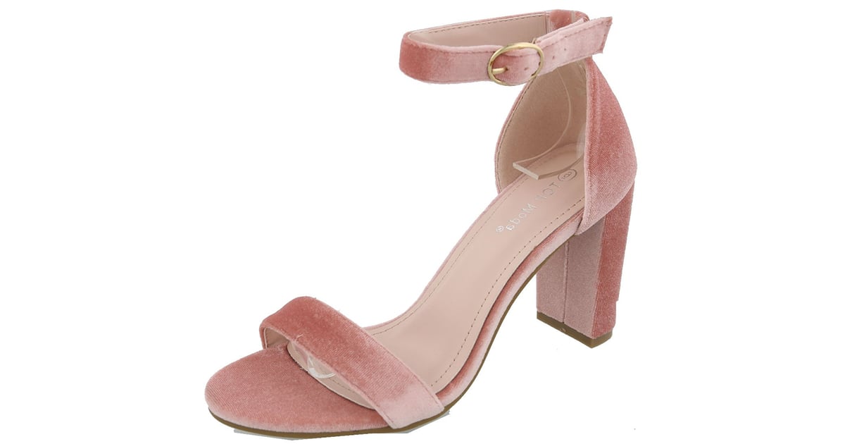 velvet strappy heels