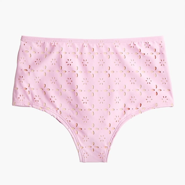 J.Crew High-Waisted Bikini Bottom in Laser-Cut Eyelet