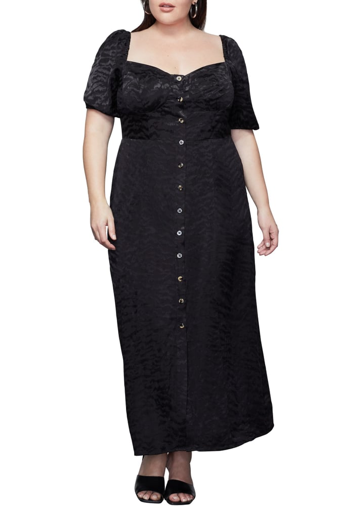 Good American Corset Puff Sleeve Maxi Dress