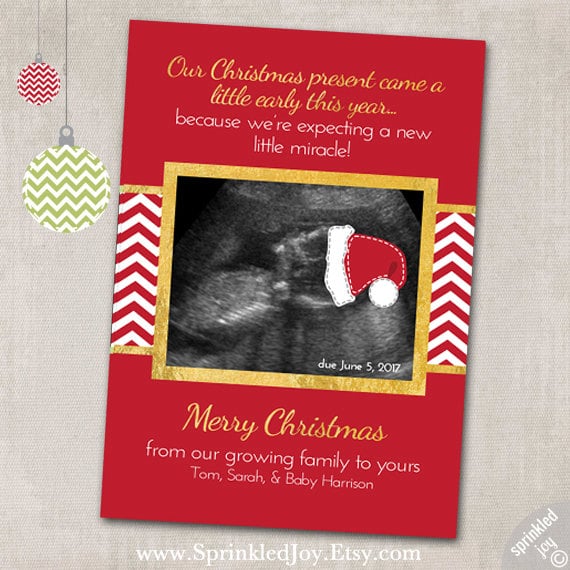 baby announcement holiday card