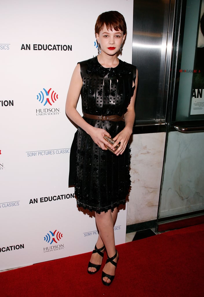 Carey Mulligan in Leather Prada at the 2009 An Education NYC Premiere