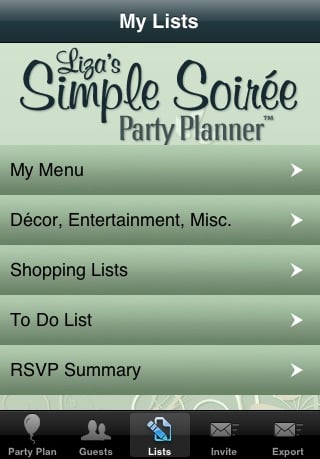 Liza's Simple Soirée Party Planner