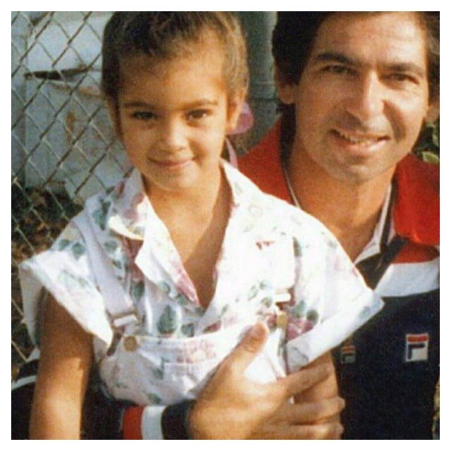 Kim Kardashian honored her dad with this cute throwback photo.