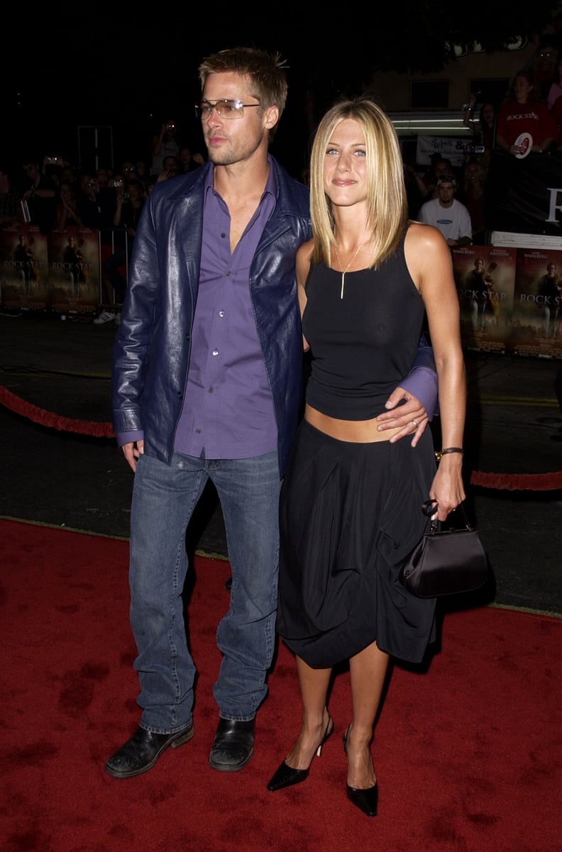 Brad's Purple Leather Was on Another Level at the Rock Star Premiere in 2001