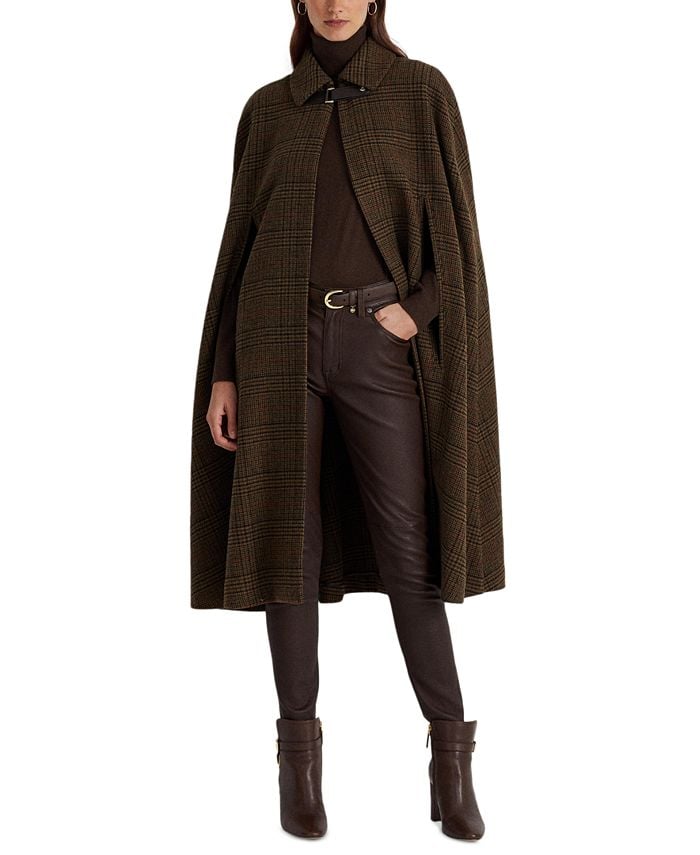 Best Patterned Cape: Ralph Lauren Glen Plaid Cape Coat