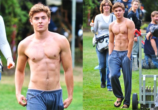 Shirtless Photos Of Zac Efron Filming The Death And Life Of Charlie St Cloud Popsugar Celebrity