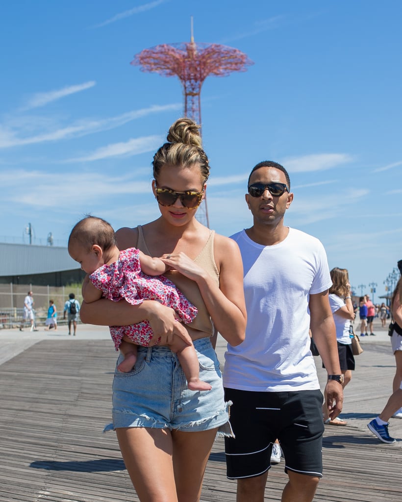 Chrissy Teigen With John Legend and Luna in NYC August 2016