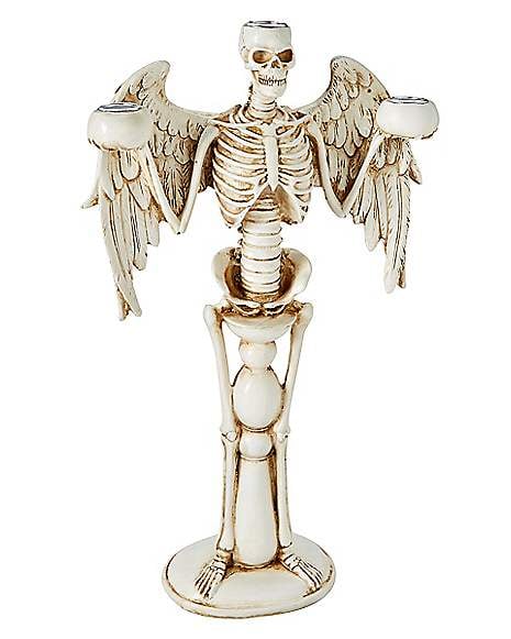 Winged Skeleton Candle Holder