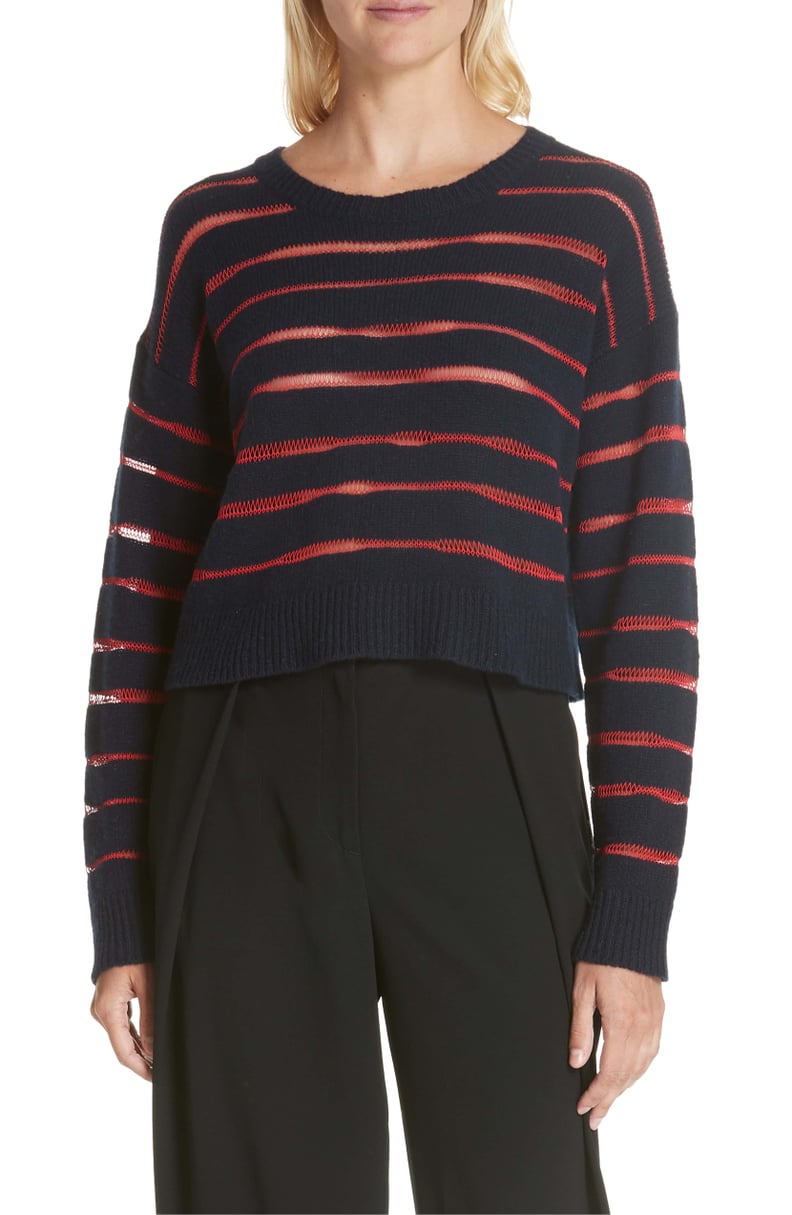 Rag & Bone Penn Sheer Stripe Crop Sweater