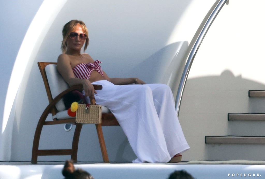 J Lo Wears a Red-and-White Bikini Top With Ben Affleck