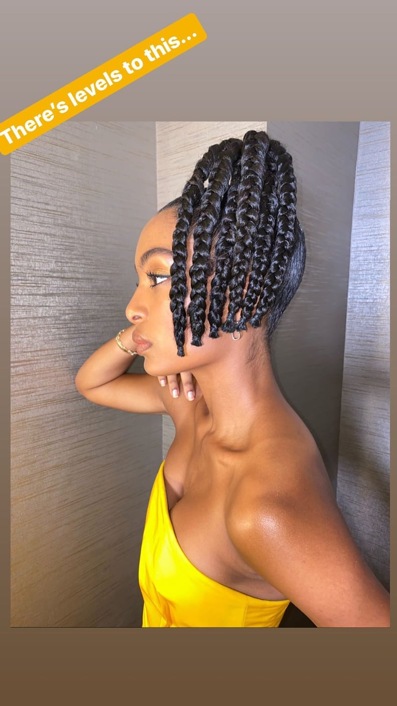 Yara Shahidi's 2020 Golden Globes Braided Ponytail