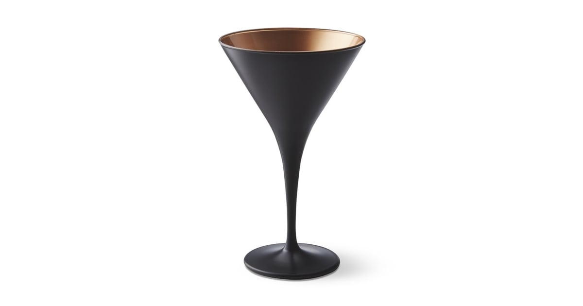 Black and Matte Copper Martini Glass Set of 4 Glamorous Halloween