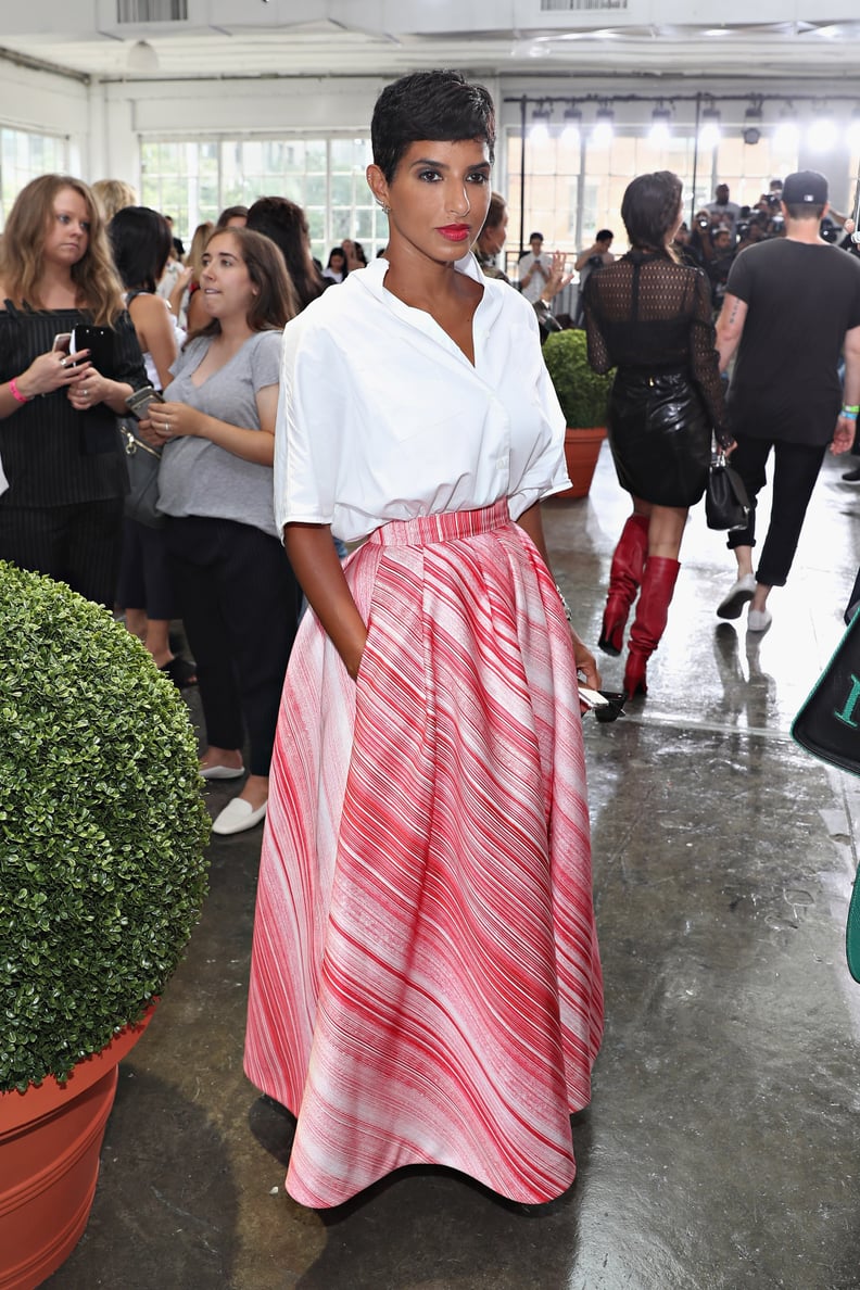 She Finds Fresh Ways to Remix a White Button-Down — Like With a Poufy, Pink Skirt