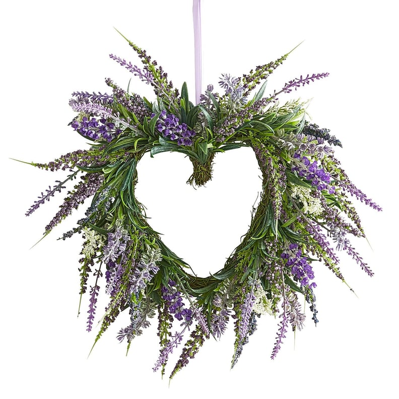 Faux Lavender Heart Mini Wreath