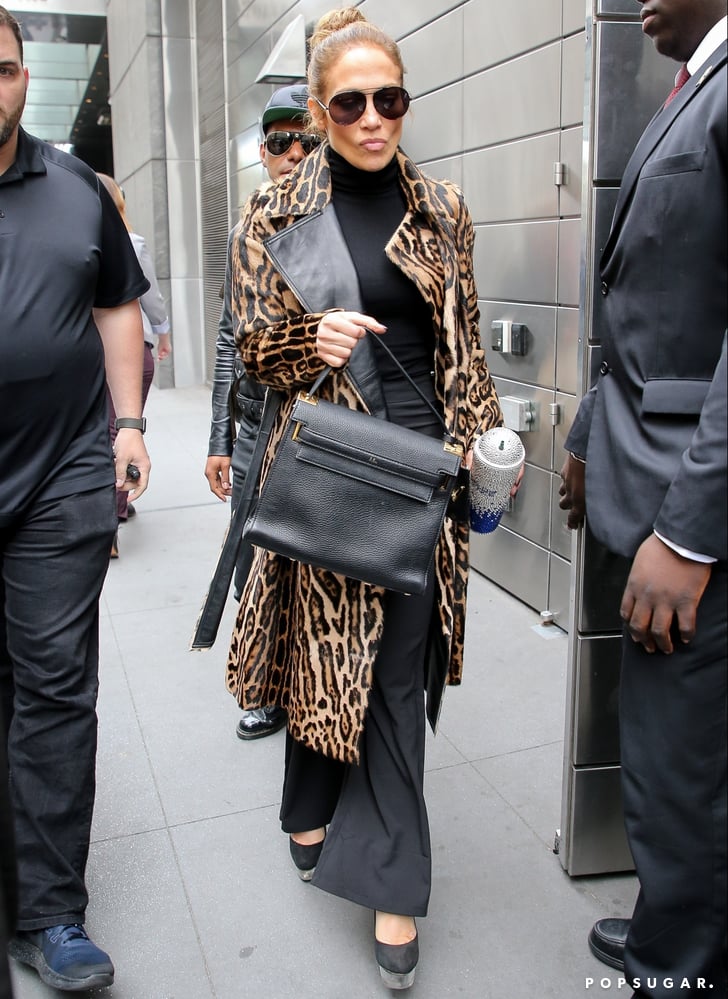 Jennifer Lopez's Leopard Trench Coat | POPSUGAR Fashion