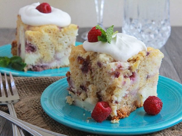White Chocolate Raspberry and Cream Cake