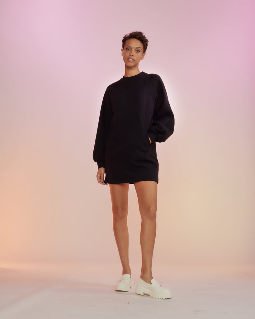 Cynthia Rowley x The Drop Black Cosy Fleece Sporty Mini Dress