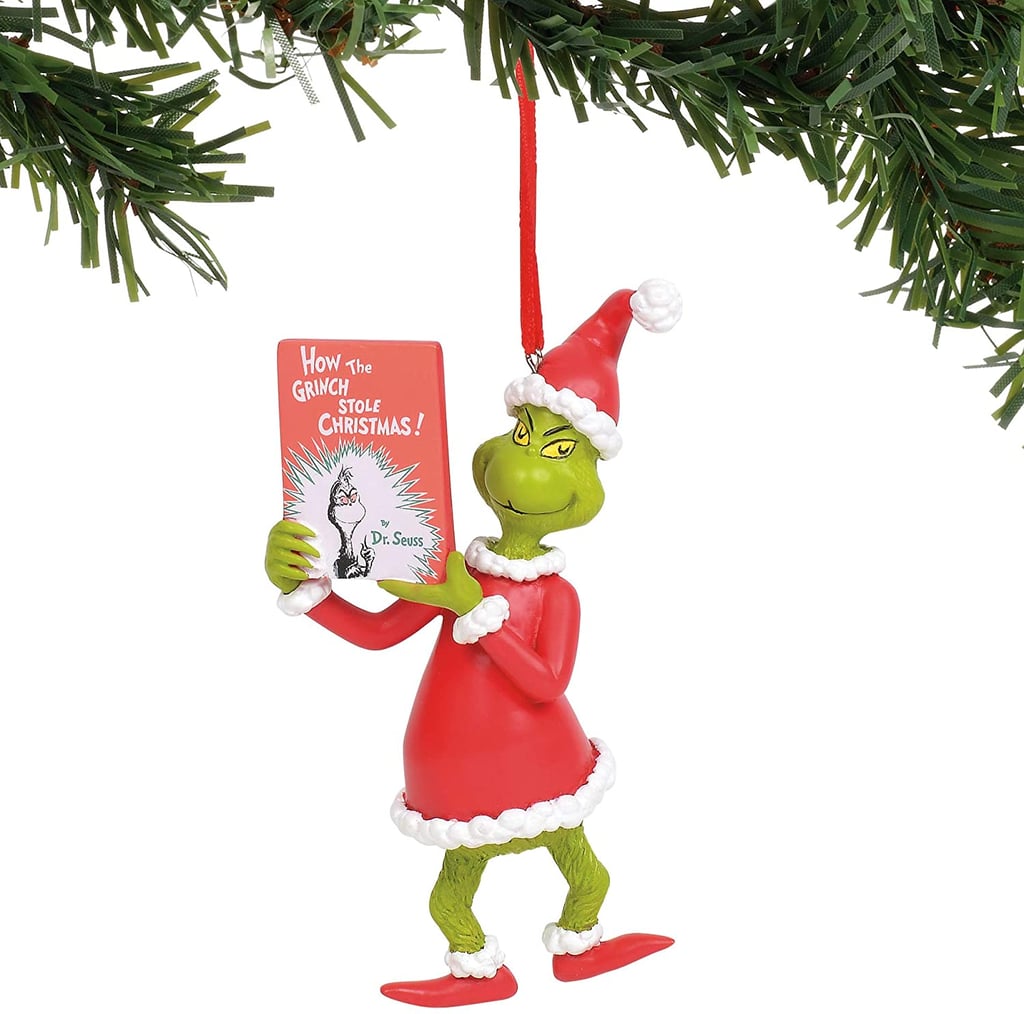 Department 56 Dr. Seuss The Grinch With Book Hanging Ornament
