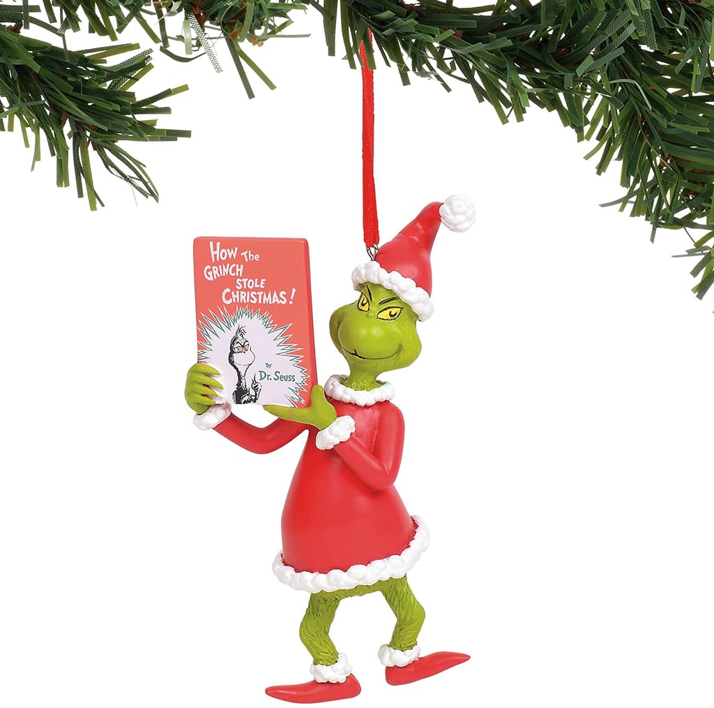 Department 56 Dr. Seuss The Grinch with Book Hanging Ornament