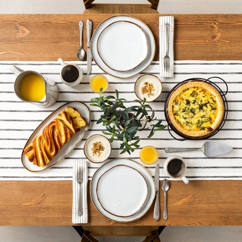 Table Runner Oversized Simple Stripe in Black / Orange