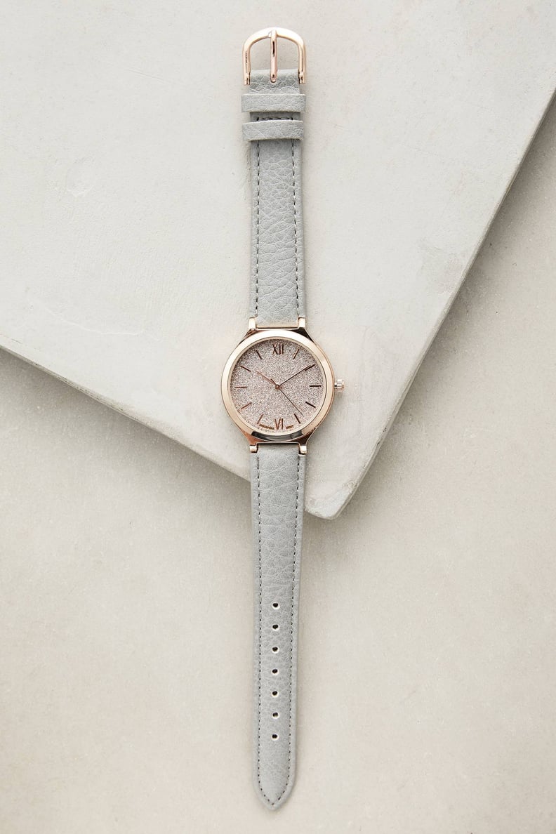 Anthropologie Shimmered Vegan Leather Watch