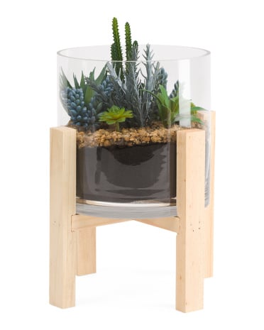 Faux Cactus On Wooden Holder ($30)