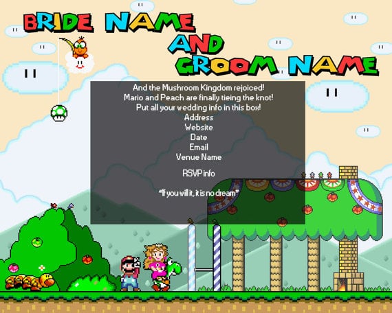 old-school Super Mario invitations