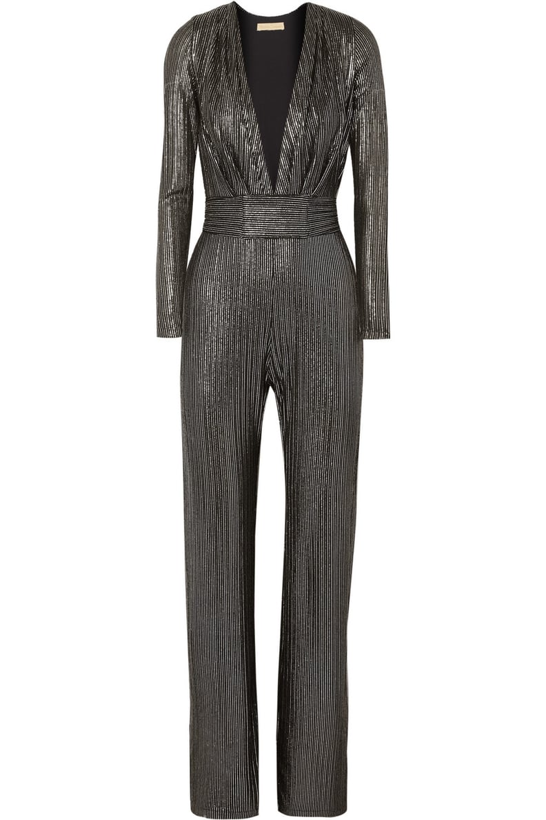 Melissa Odabash Bundchen Belted Stretch-Lamé Jumpsuit