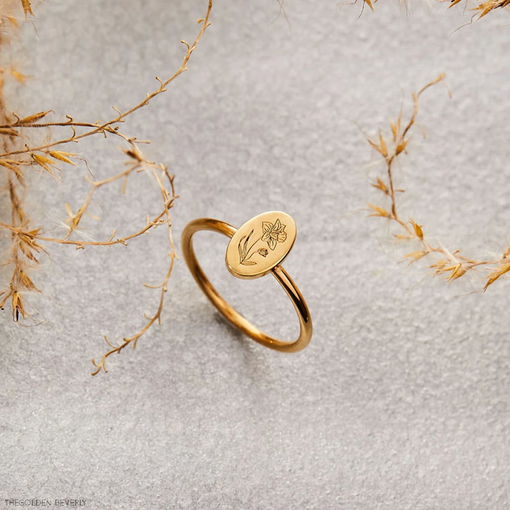 A Dainty Personal Ring: Birth Flower Ring