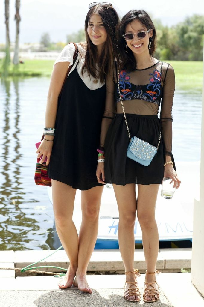 We love how this cute duo channeled the '90s in a baby-doll dress and sheer top.
