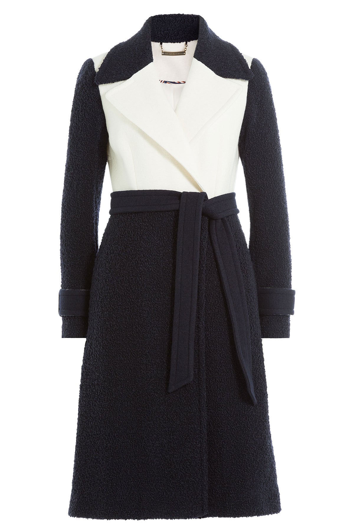 Two tone cheap wool coat