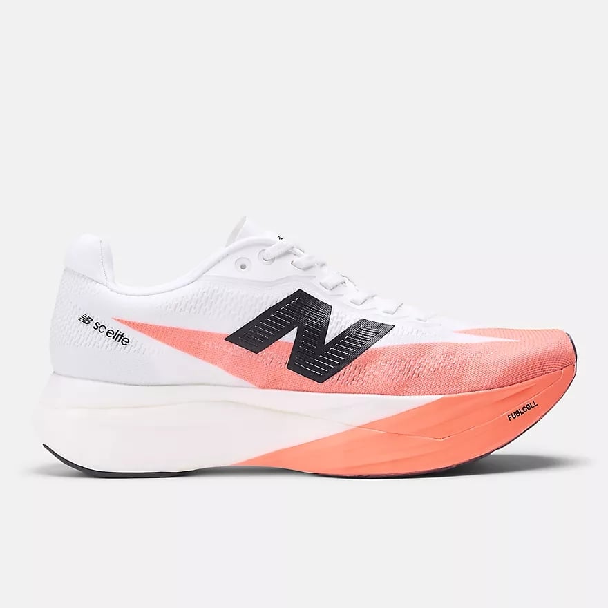 New Balance FuelCell SuperComp Elite v5 ($265)
While I've run in many different brands through the years — The Brooks Ghost, Hoka Clifton, and Saucony Endorphin Pro have all been go-to designs — I've finally found my home in the New Balance FuelCell SuperComp Elite. I trained in them for the New York City Marathon, and there was no looking back after that. They're actually so dependable that New Balance introduces a TCS NYC Marathon colorway each year as an official race sponsor. From the built-in energy arc and thin carbon fiber plate that provides a significant energy return I can actually feel to the super-lightweight construction (these weigh only 6.6 ounces!), I've seen my most impressive cadence numbers in this shoe.