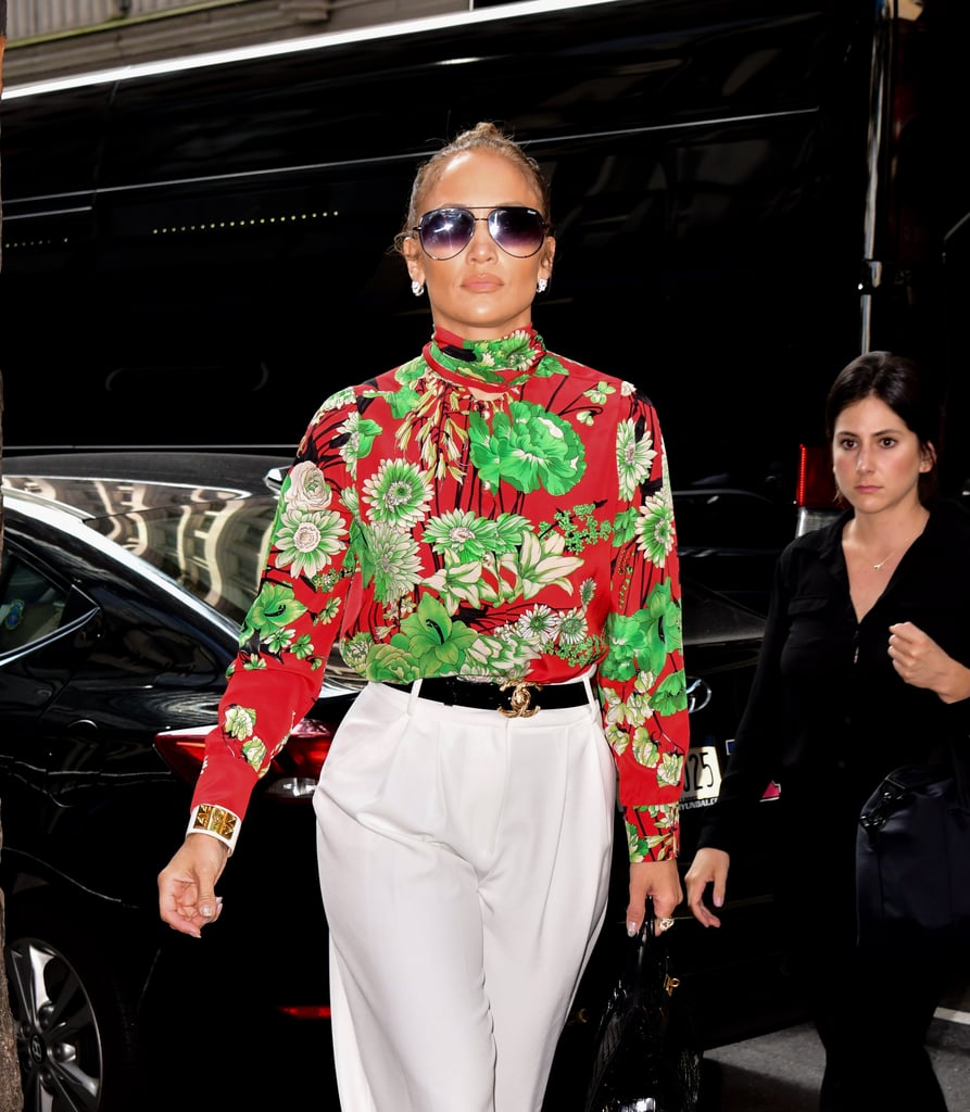 Jennifer Lopez Gucci Floral Top With Alex Rodriguez 2018