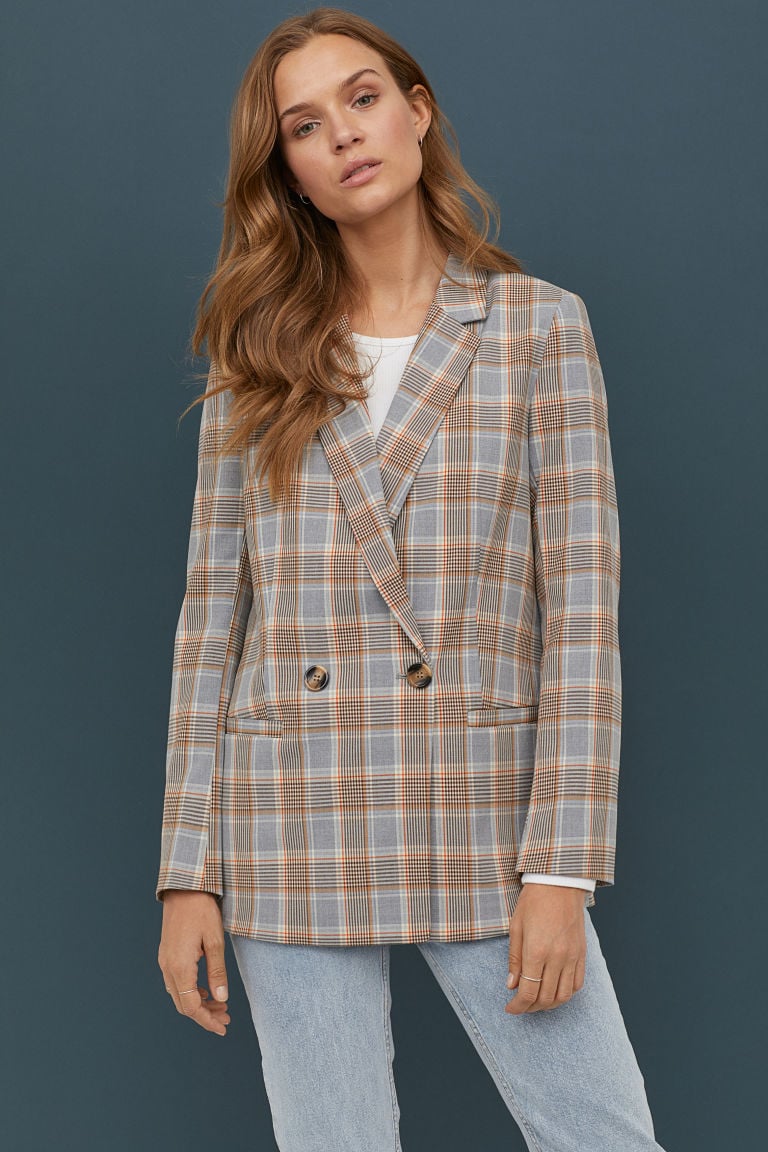 H&m new arrivals checkered blazer