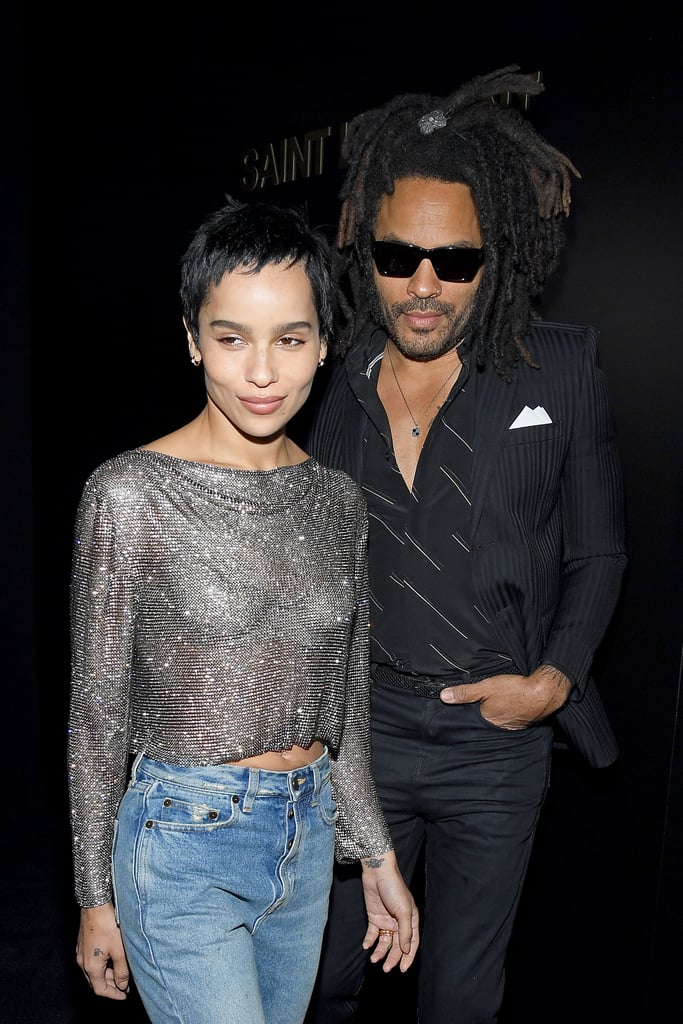 Zoë Kravitz and Lenny Kravitz at the Saint Laurent Show